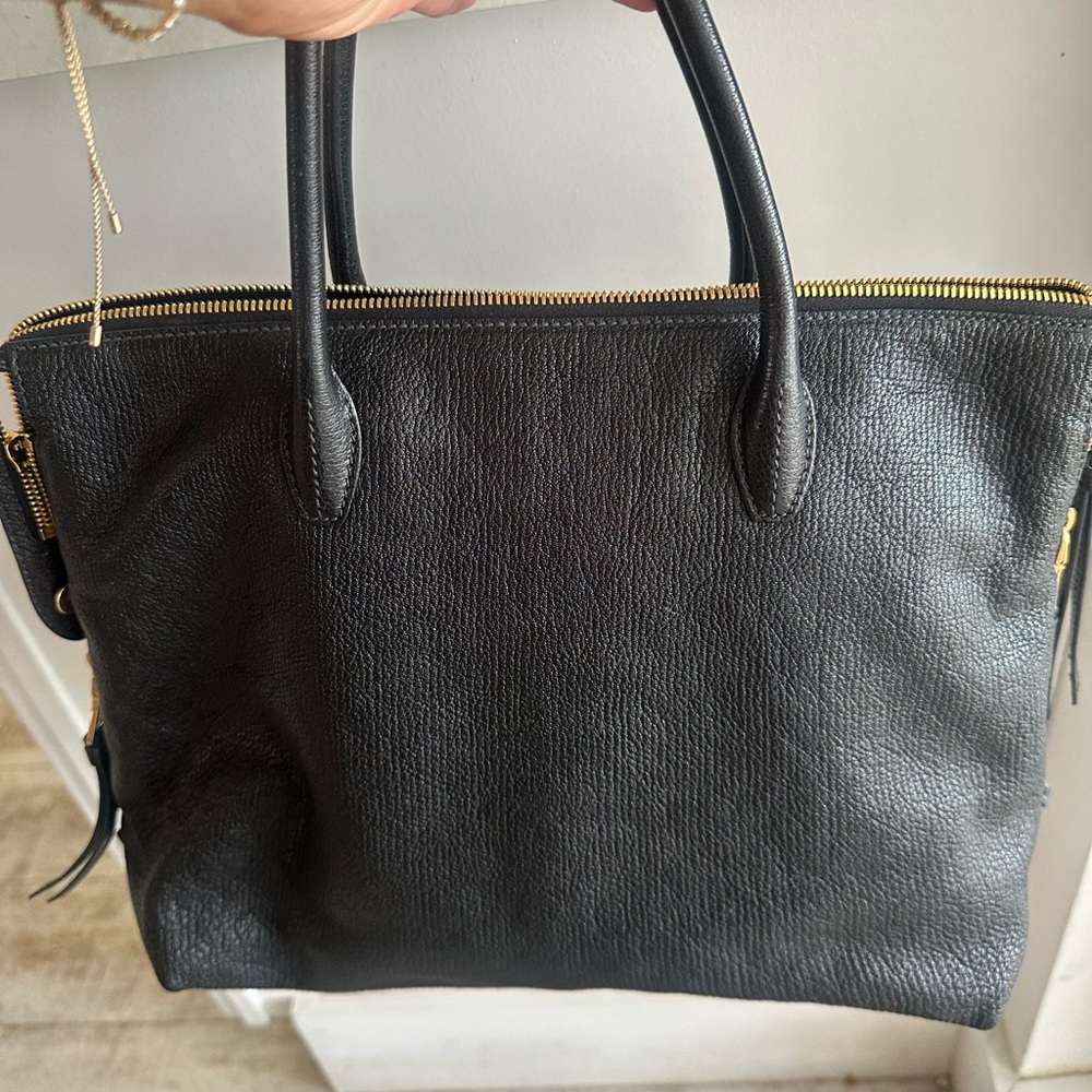 Miu Miu Black Leather Handbag with Gold Accents - Picture 2 of 4